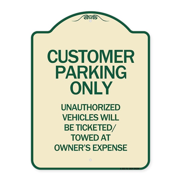 Customer Parking Only Unauthorized Vehicles Will Be Ticketed Towed at Owners Expense, TG-1824-24204